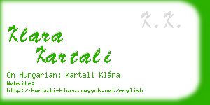 klara kartali business card